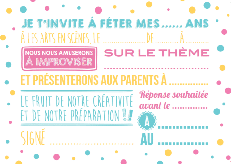 Carton d'invitation théâtre — verso