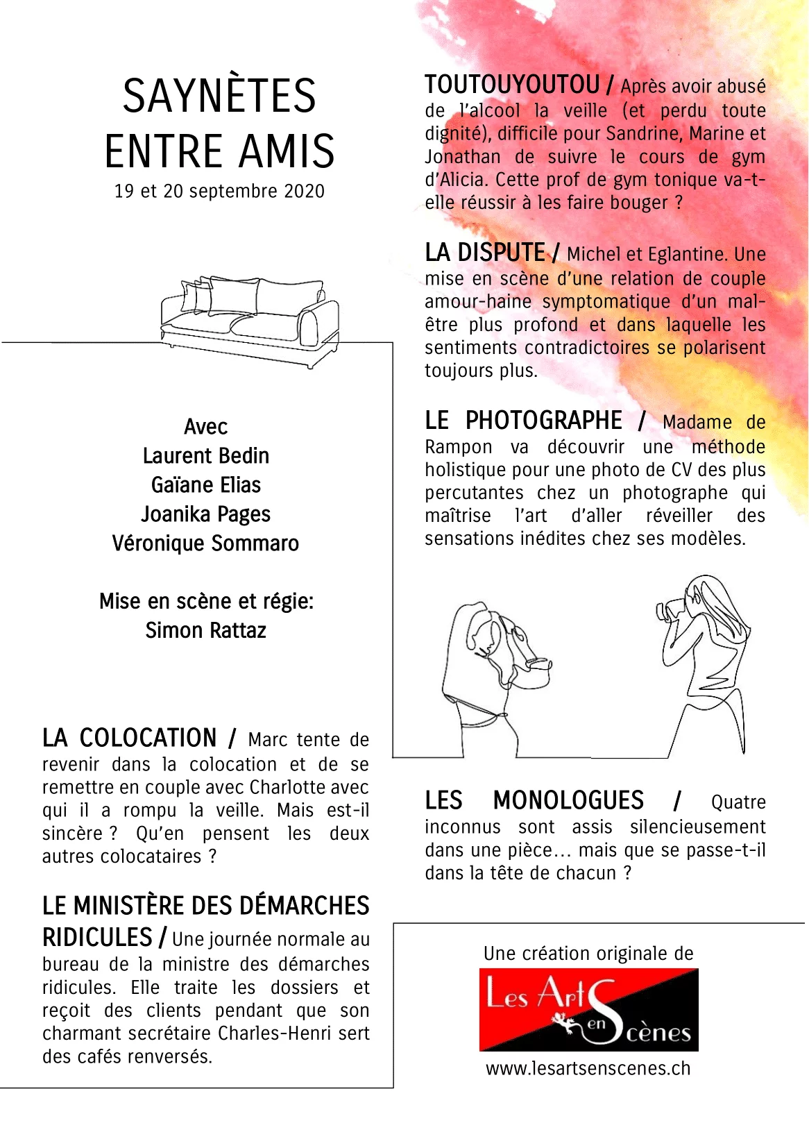 Saynetes entre amis — feuille de salle