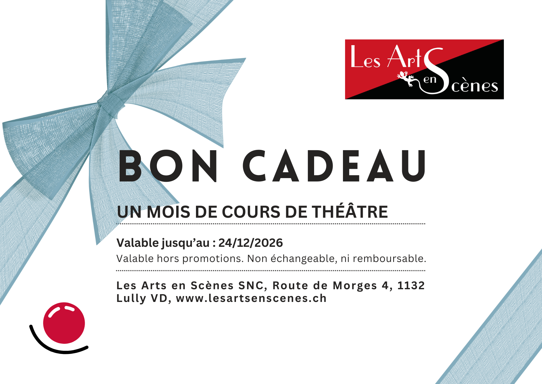Bon cadeau cours de théâtre — Les Arts en Scènes
