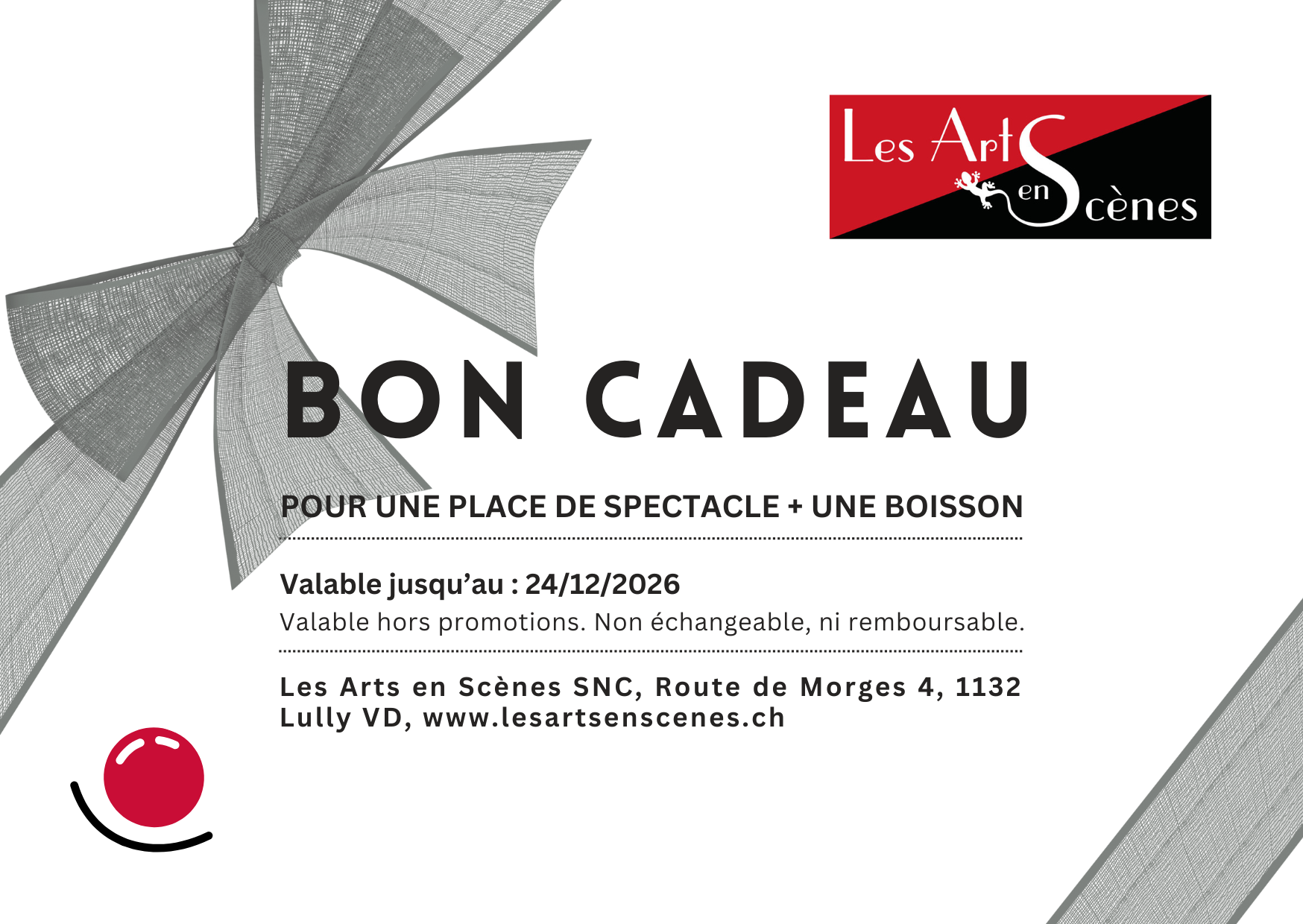 Bon cadeau spectacle — Les Arts en Scènes