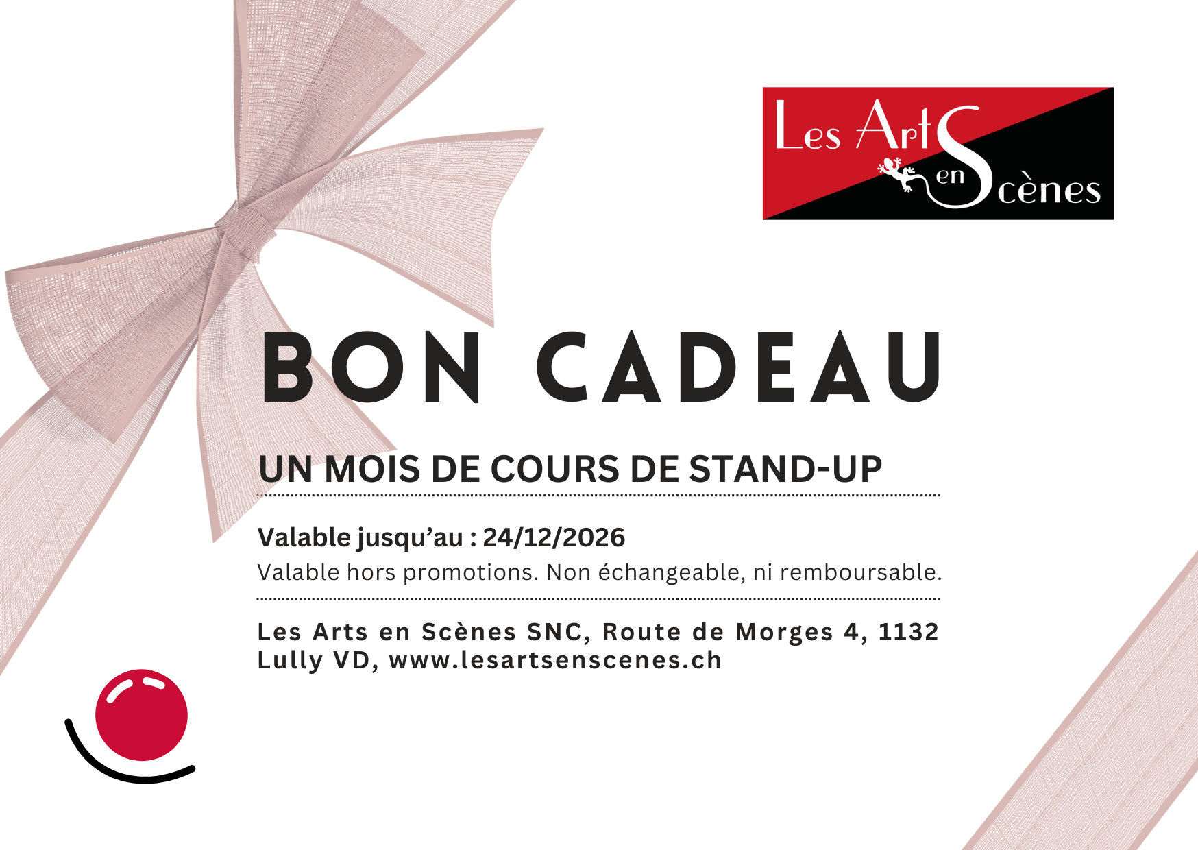 Bon cadeau cours stand-up — Les Arts en Scènes